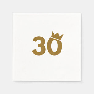 30 Gold Crown - 30th Birthday Gifts Napkin