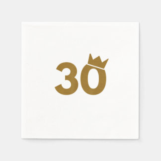 30 Gold Crown - 30th Birthday Gifts Napkin