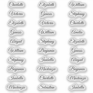 30 Guest first names Calligraphy Elegant script