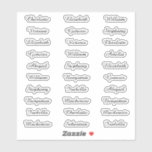 30 Guest First Names Modern Elegant Calligraphy<br><div class="desc">30 Guest First Names Modern Elegant Calligraphy Sticker (</div>