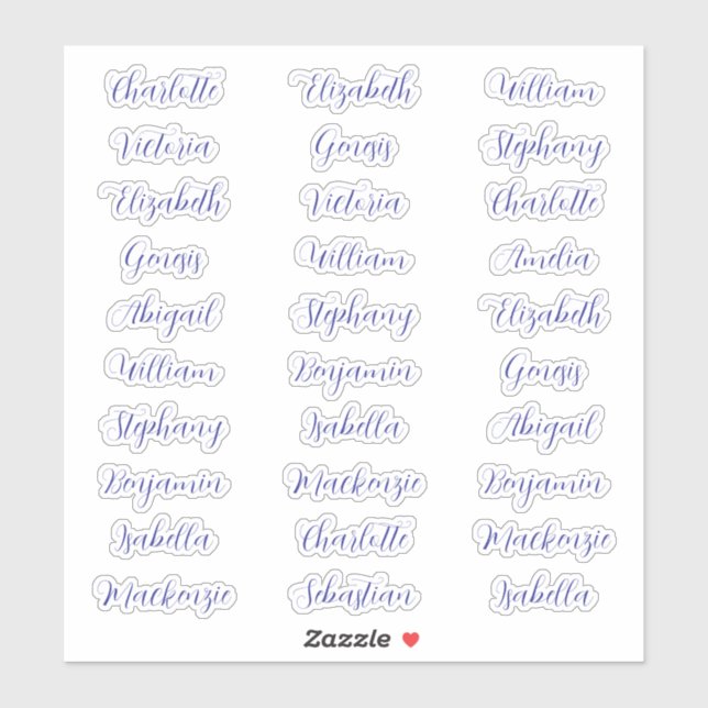 30 Guest first names typography elegant script  (Sheet)