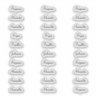 30 Guest Names Less than 1 Inch Wide