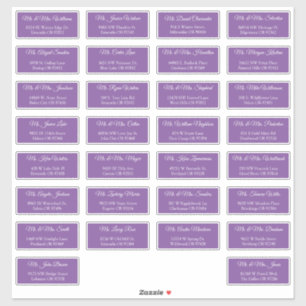 30 Individual Wedding Guest Address Labels