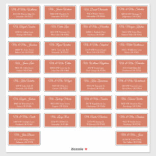 30 Individual Wedding Guest Address Labels