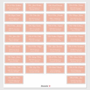 30 Individual Wedding Guest Address Labels