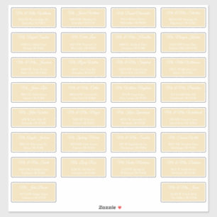 30 Individual Wedding Guest Address Labels 