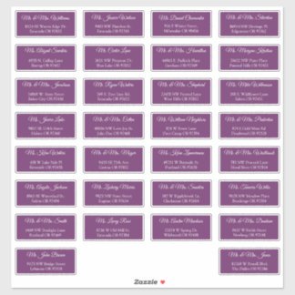 30 Individual Wedding Guest Address Labels