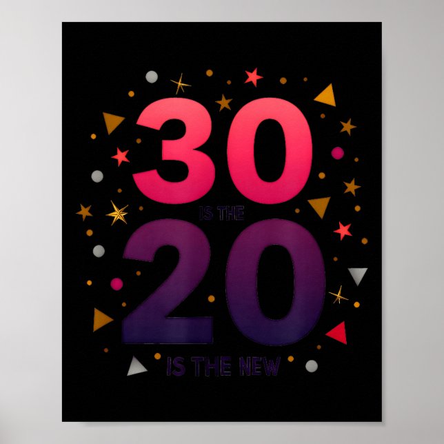 30 Is The New 20 Birthday Gift Celebration Humor  Poster (Front)