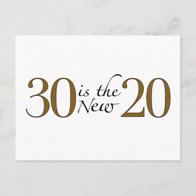 30 is the new 20 postcard (Front)