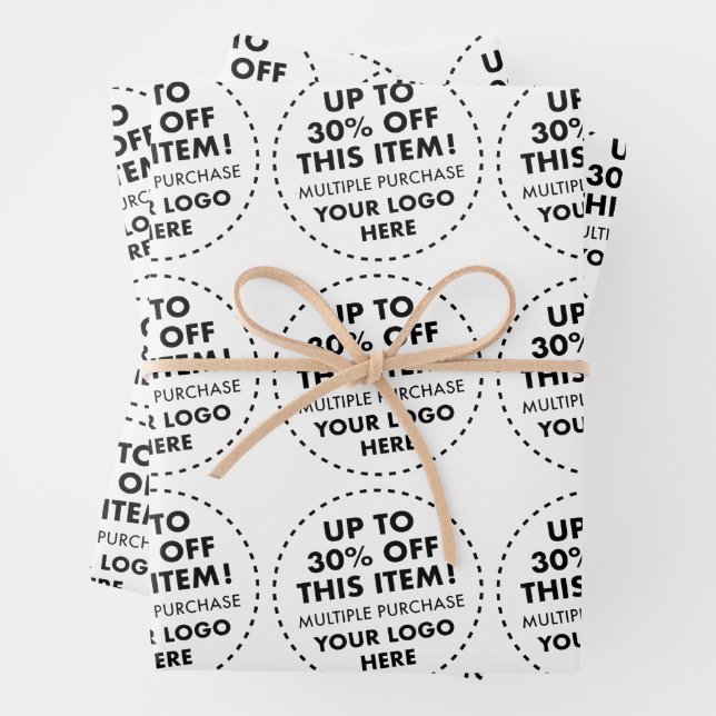 30% OFF Bulk Buy Discount Custom CENTERED TILING Wrapping Paper Sheet (In situ)