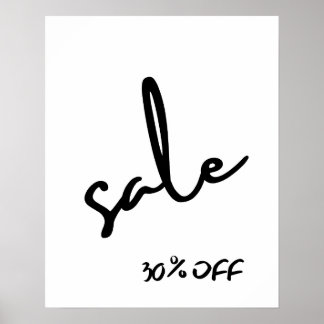 30% Off Sale Sign, Boutique Signage, Retail Sale Poster
