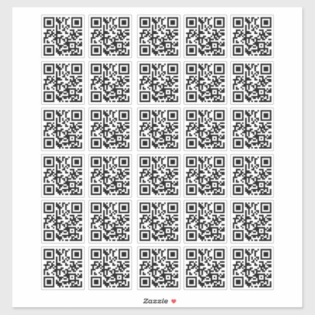 30 Personalised Easy to Make QR Code Sticker (Sheet)
