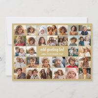 30 Photo Collage - Champagne Gold with White Text
