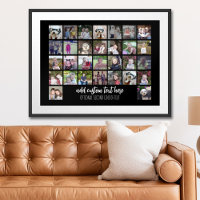 30 Photo Collage Grid - 2 Text boxes - black white