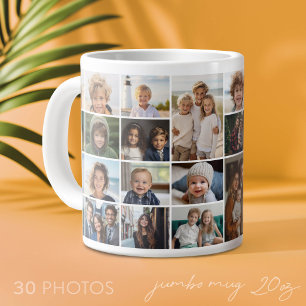 30 Photo Collage - grid small pics Large Coffee Mug