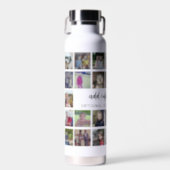 30 Photo Collage Montage and Text - Can Edit White Water Bottle (Front)