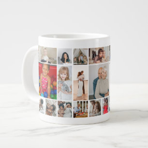 30 Photo collage template personalised Large Coffee Mug