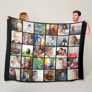 30 Photos Collage Family Photos Fleece Blanket