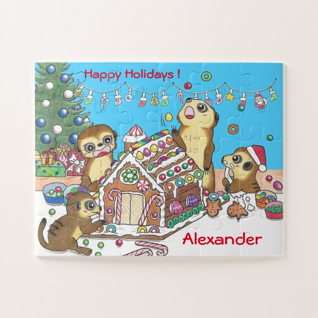 30 Pieces Personalise Meerkats jigsaw puzzle (Horizontal)