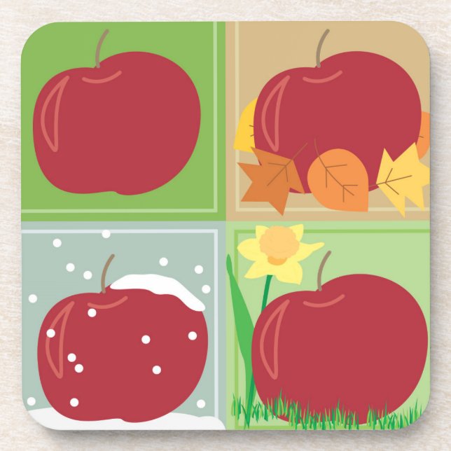 30 Pounds of Apples Four Seasons Coasters (Front)