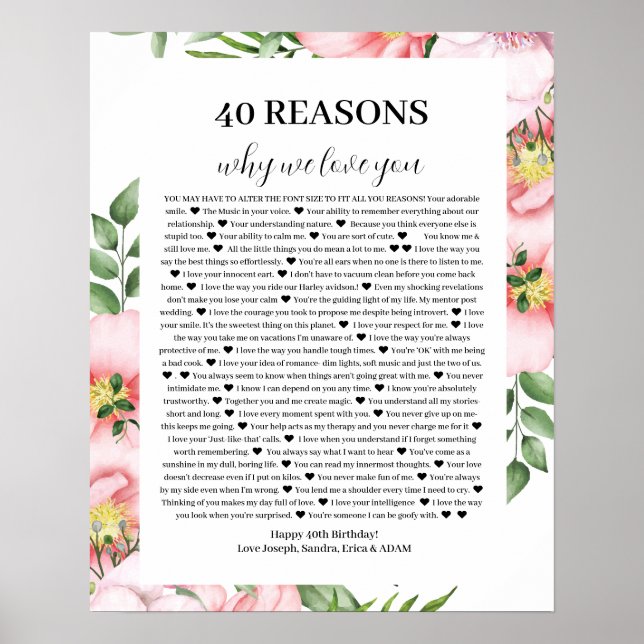30 Reason why we Love Poster (Front)