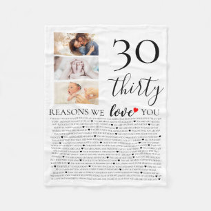 30 Reasons I Love You Photo Montage Blanket