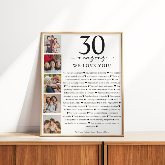 30 Reasons We Love You Birthday or Anniversary Poster (Creator Uploaded)