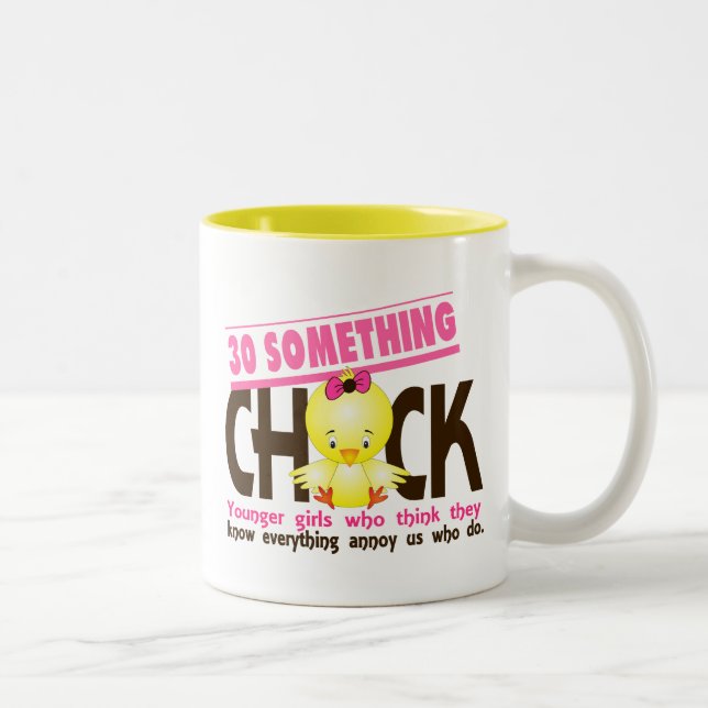 30-Something Chick 3 Two-Tone Coffee Mug (Right)