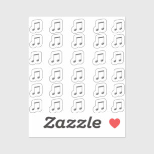 30-Stickers Dark Silver Metallic 3D Music Notes 