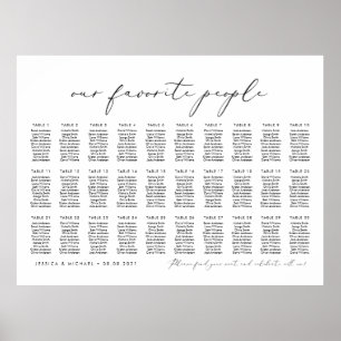 30 Tables Our Favourite People Seating Chart Plan