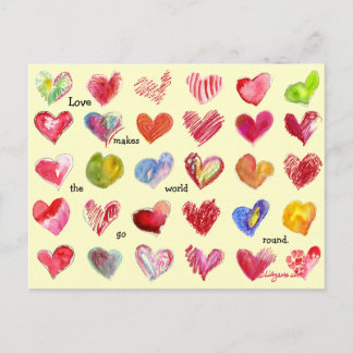30 Valentine Hearts Postcard