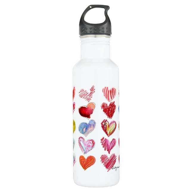 30 Valentine Love Hearts Water 710 Ml Water Bottle (Front)