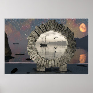 30" x 24" paper Poster w' "Portal in Time" image