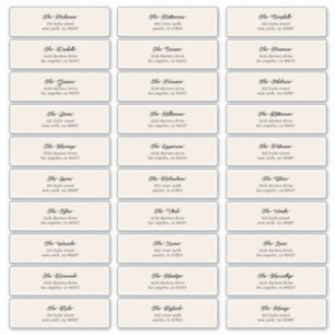 30 x Individual Cream Black Guest Envelope Address