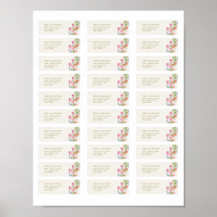 30 x Print at Home Spring floral Address Stickers
