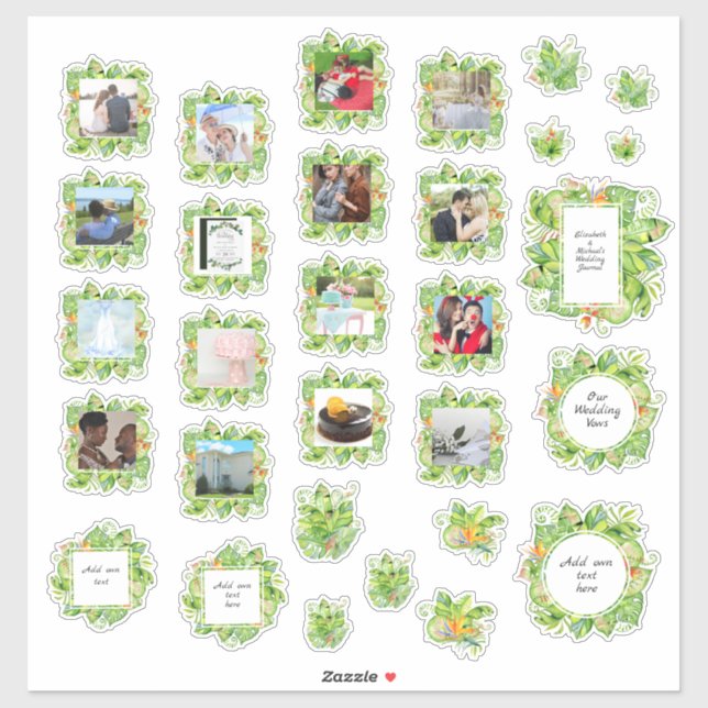 30 x WEDDING Journal Planner Tropical  Photo Text (Sheet)