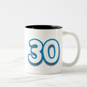 30 Year Birthday or Anniversary Sim Font Mug