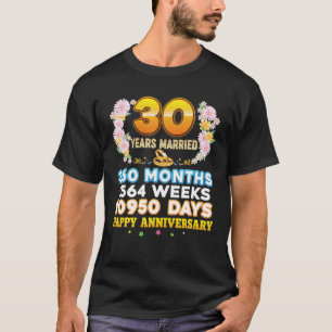 30 Year Married Happy 30Th Wedding Anniversary Cou T-Shirt