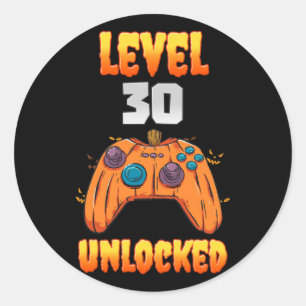 30 Year Old 30th Birthday Level 30 Unlocked Video  Classic Round Sticker