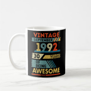 30 Year Old  30th Birthday Vintage September 1992  Coffee Mug