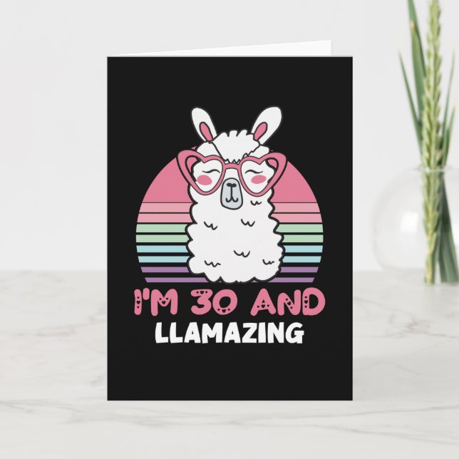 30 Year Old Bday Llamazing 30th Birthday Llama Card (Front)