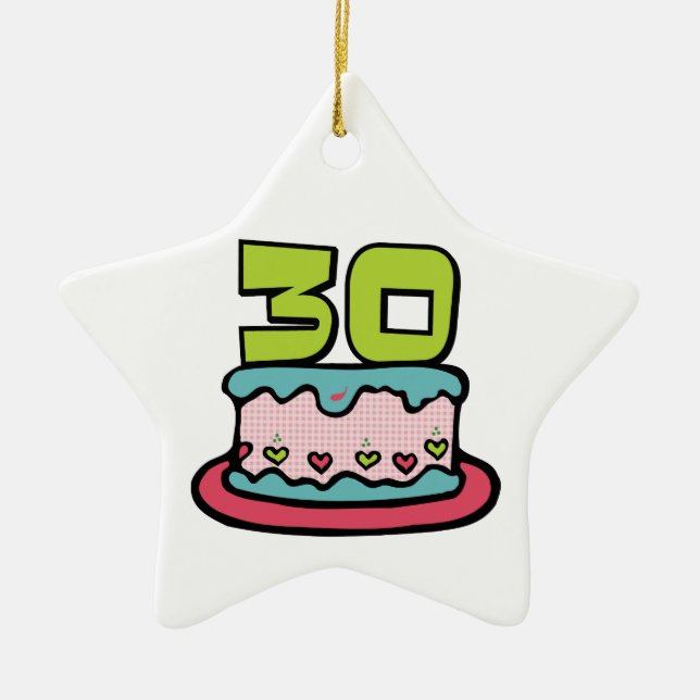 30 Year Old Birthday Cake Ceramic Ornament (Front)