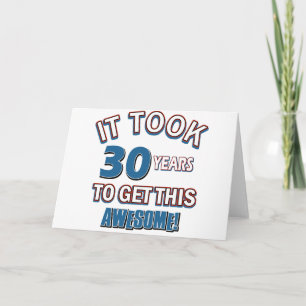 30 year old birthday designs card