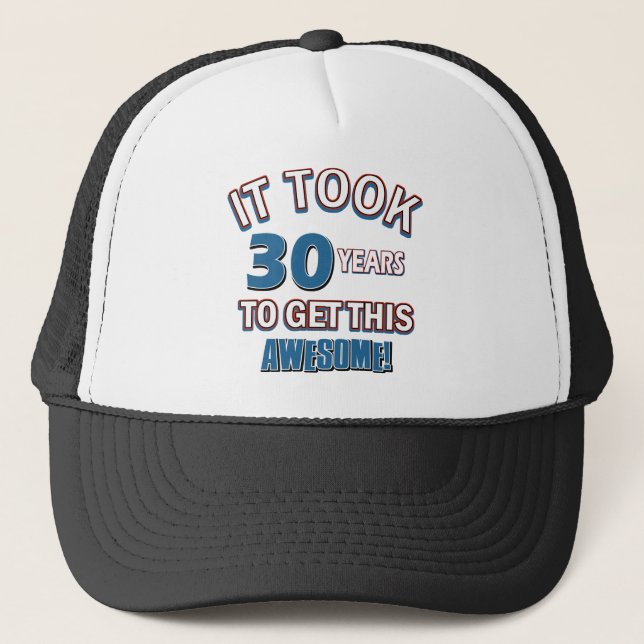 30 year old birthday designs trucker hat (Front)