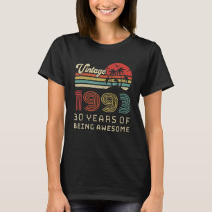 30 Year Old Birthday Vintage 1993 30th Birthday T-Shirt