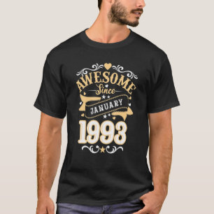 30 Year Old Gifts Made In January 1993 30th Birthd T-Shirt