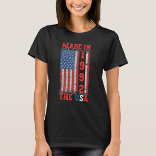 30 Year Old Patriotic Usa Flag 1992 30th B Day Ind T-Shirt