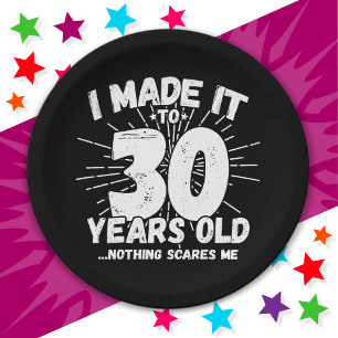 30 Year Old Sarcastic Meme Funny 30th Birthday Paper Plate