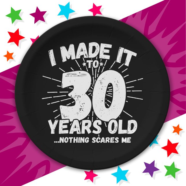 30 Year Old Sarcastic Meme Funny 30th Birthday Paper Plate (Creator Uploaded)