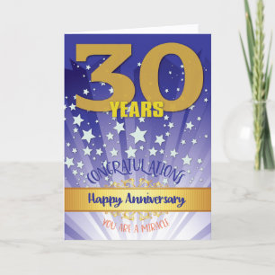 30 Year Recovery Anniversary Bold Numeral Card
